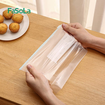 Fasola Multifunctional Reusable Zipper Slide Lock Bag White Large Food Storage Bag Freezer Bags 26.5*32cm 10pcs X2Pack