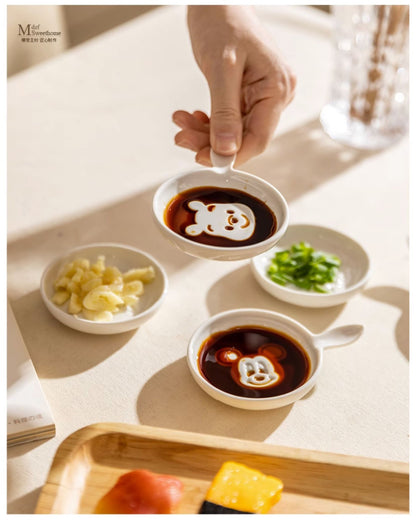 MDZF Cute Animal Seasoning Dishes Soy Sauce Dipping Bowls Appetizer Plates 4 Pieces X2Pack