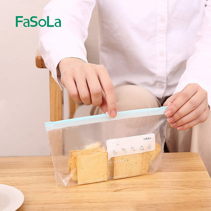 Fasola Multifunctional Reusable Zipper Slide Lock Bag White Large Food Storage Bag Freezer Bags 27*28cm10pcs in X2Pack