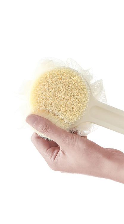 Fasola Double Sided Bath Shower Brush Wet and Dry Brushing White 37 X 9cm 4Pack