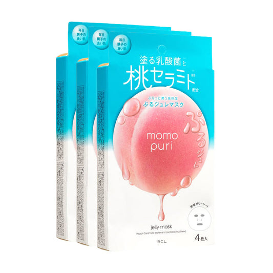 BCL Peach Lactobacillus Soften & Lightly Refreshing Jelly Mask Face Mask 4 Pieces X3Pack