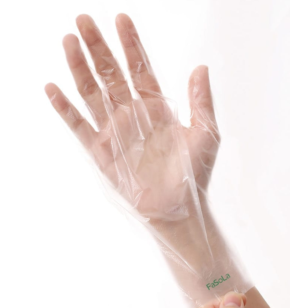 Fasola Disposable Plastic Food Safe Gloves 27.5X16.7cm  100pieces X6Pack