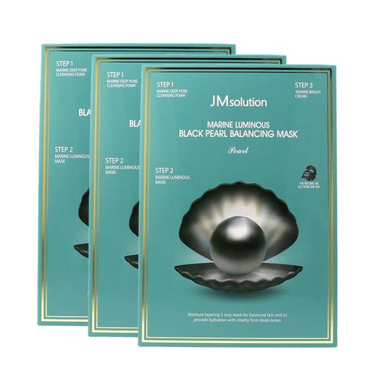 JM Green Light Marine Black Pearl Balance Face Mask 33ml 10 PiecesX3Pack