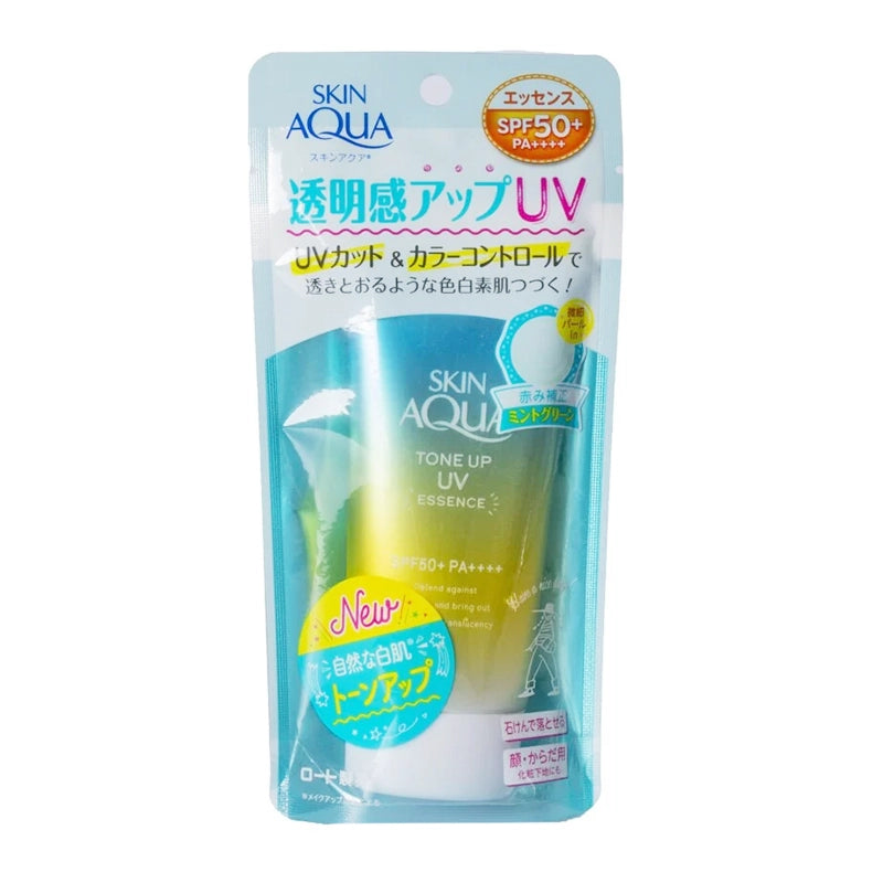 Rohto-Skin-Aqua-Tone-Up-UV-Essence-Green-SPF50+-PA++++-80g-1pack-1