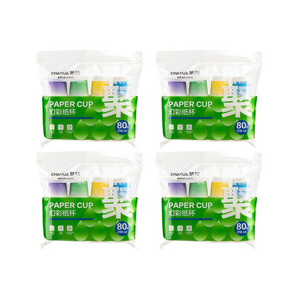 Chahua-Colorful-Disposable-Paper-Cups-218ml-80-Pieces-X4Pack-1
