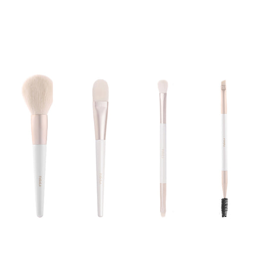 Fasola Makeup Brush Set with Pouch - 4 Pieces, White X1Pack