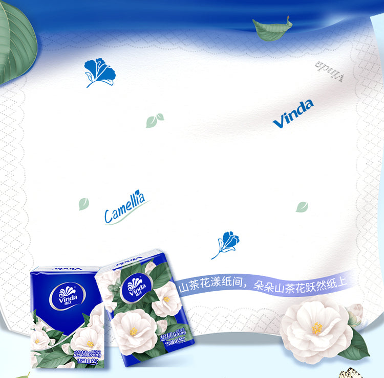 Vinda Mini Ultra Tough 4-Ply Pocket Tissues Camellia Scent 18 bags X2Pack