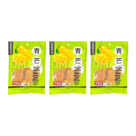 FangKeLao-Green-Dried-Mango-100g-X3Pack-1