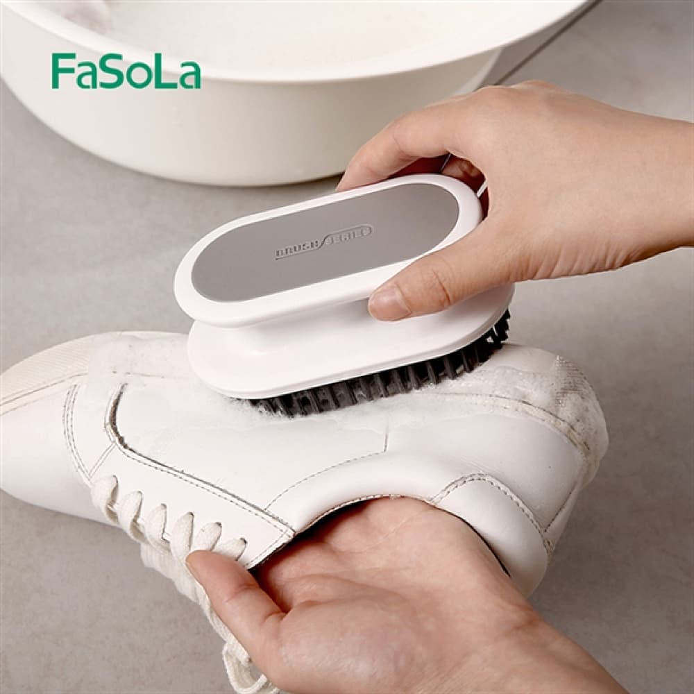 Fasola Multi-Purpose Heavy Duty Laundry Shoes Clothes Cleaning Brush Scrub Brush White X2Pack