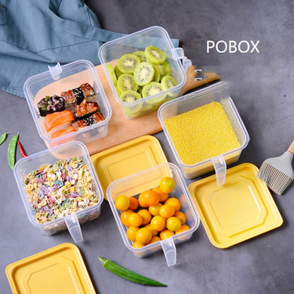 Robo Kitchen fresh Storage Container Set box with Handle eight piece set with handle yellow 8 Container Set (1.4Lx 41Lx 4)