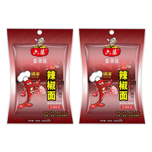 Liupo-Spicy-Dipping-Sauce,-10g-x-10-Bags,-100g-Total-X2Pack-1