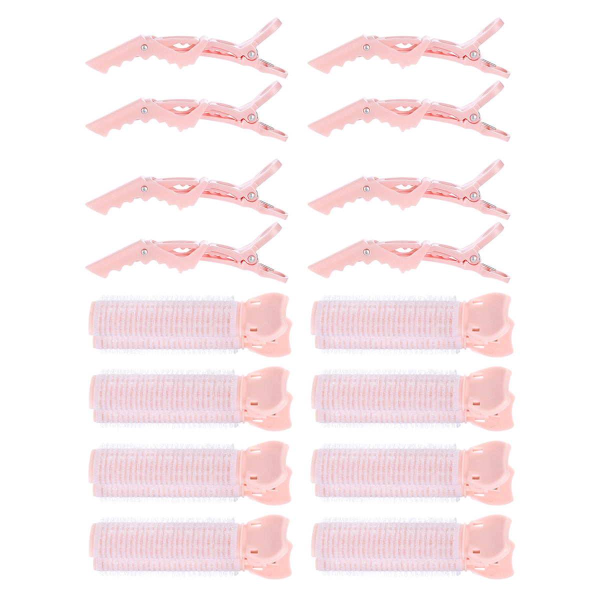 Fasola Pink Hair Root  Volumizing Hair Clips Set Root Clips & Positioning Clips 2Sets X4Pack