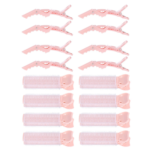 Fasola Pink Hair Root  Volumizing Hair Clips Set Root Clips & Positioning Clips 2Sets X4Pack