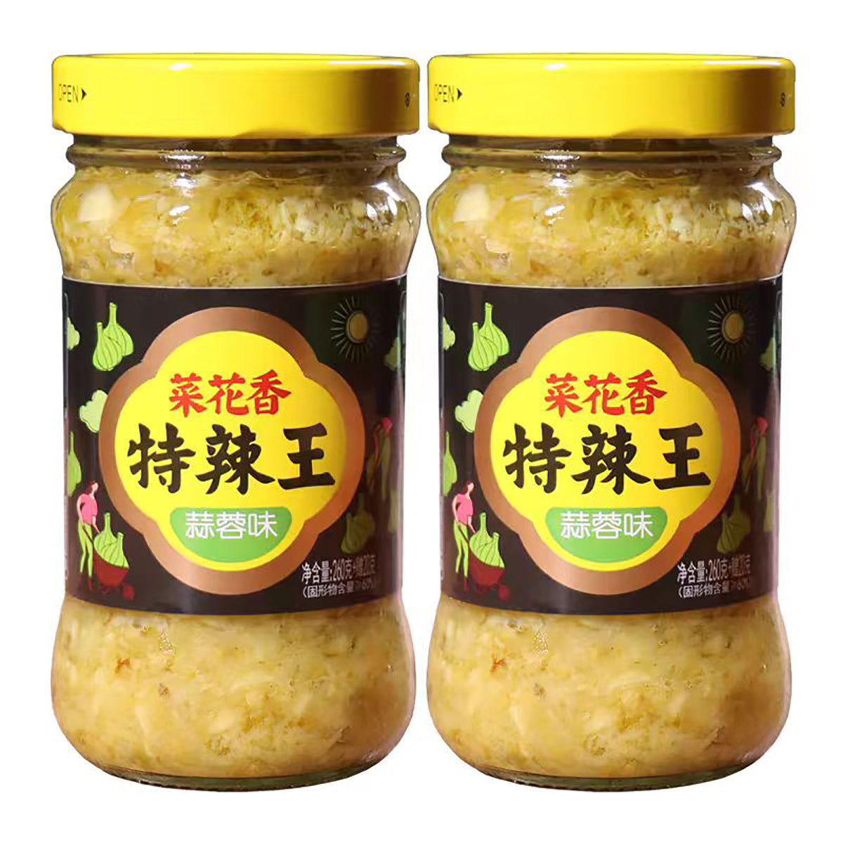 Caihuaxiang-Extra-Spicy-Sauce-Garlic-Flavor-280g-X2Pack-1