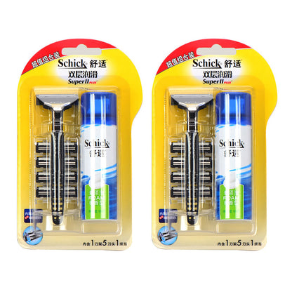 comfort-double-lubrication-razor-+-shaving-foam-combo-set-1