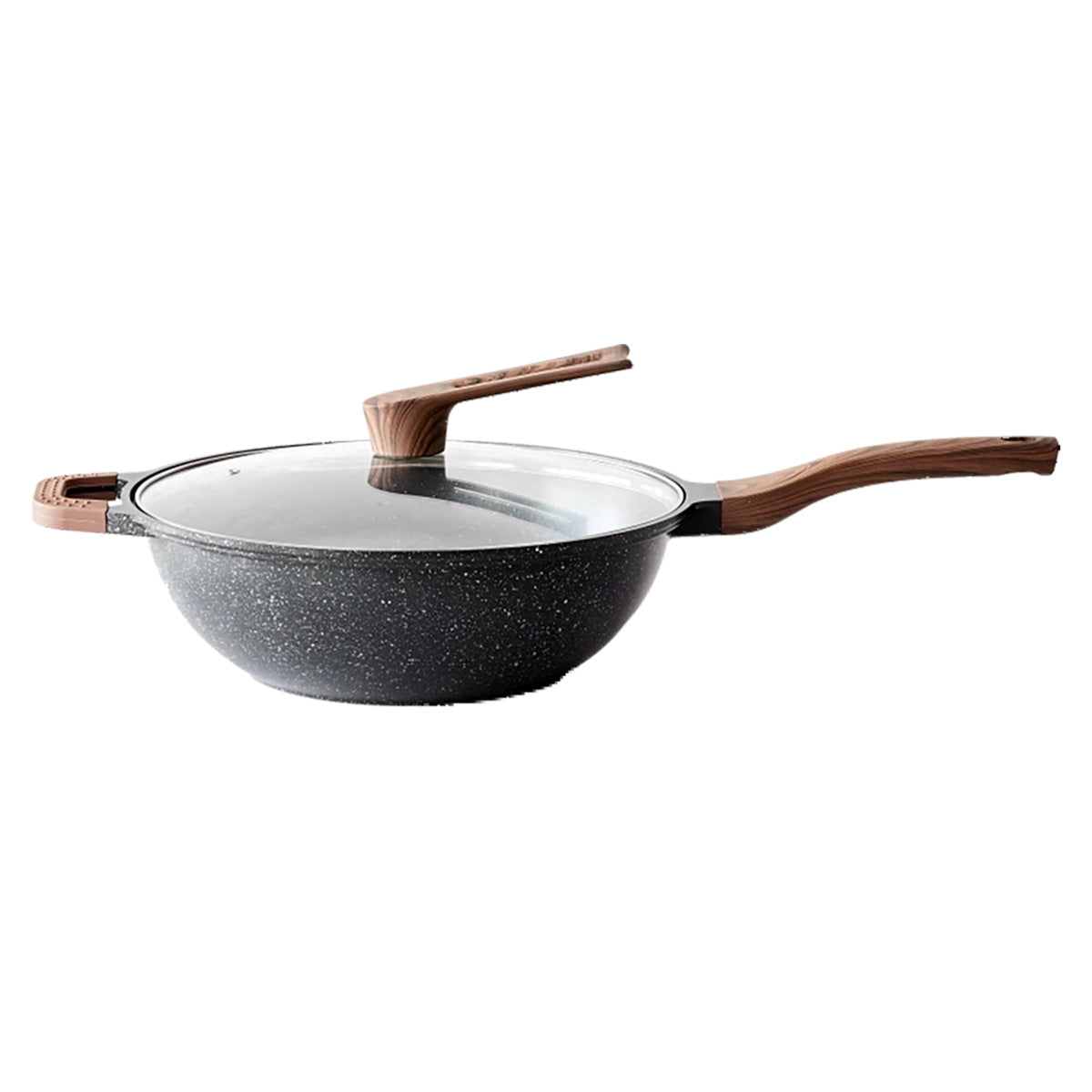 Lifease Lightweight Nonstick Stone Wok with Lid 28cm Suitable for 1-3 People Only 1.9Kg X1Pack