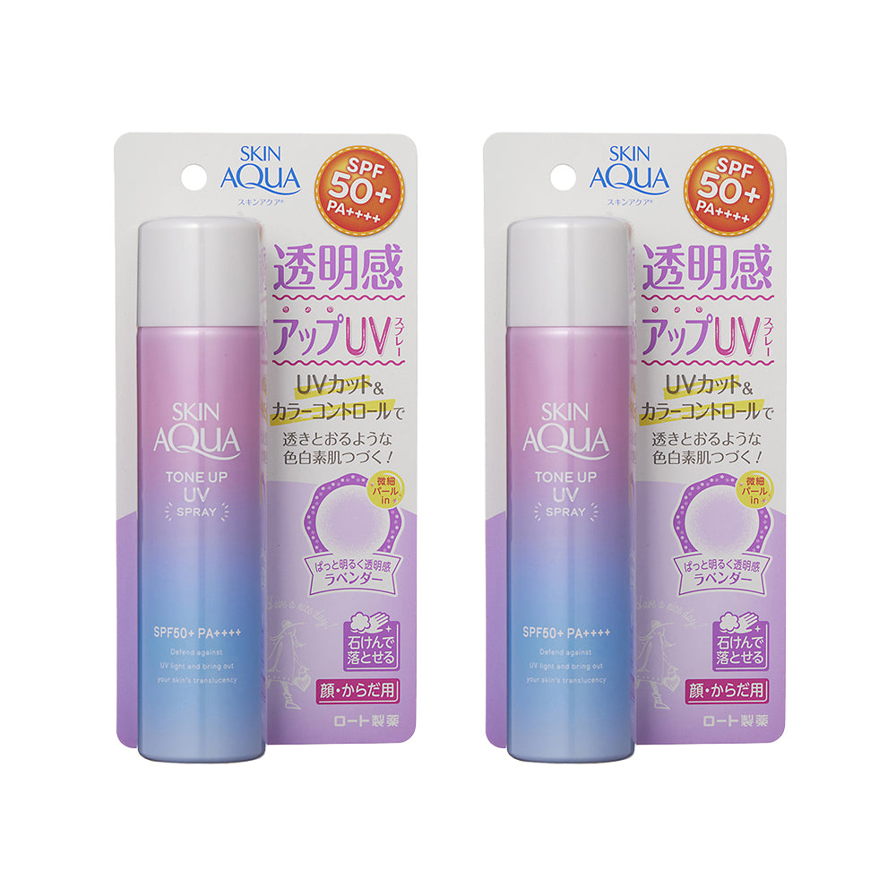 Rohto Skin Aqua Super Moisture UV Face Body Skincare Water Resistant Sunscreen Spray 70g X2Pack