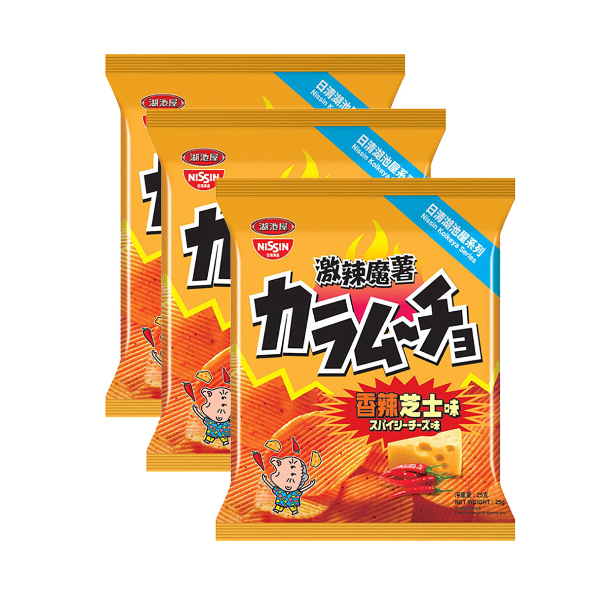 Nissin-Koikeya-Spicy-Cheese-Flavored-Potato-Chips---55g-X3Pack-1