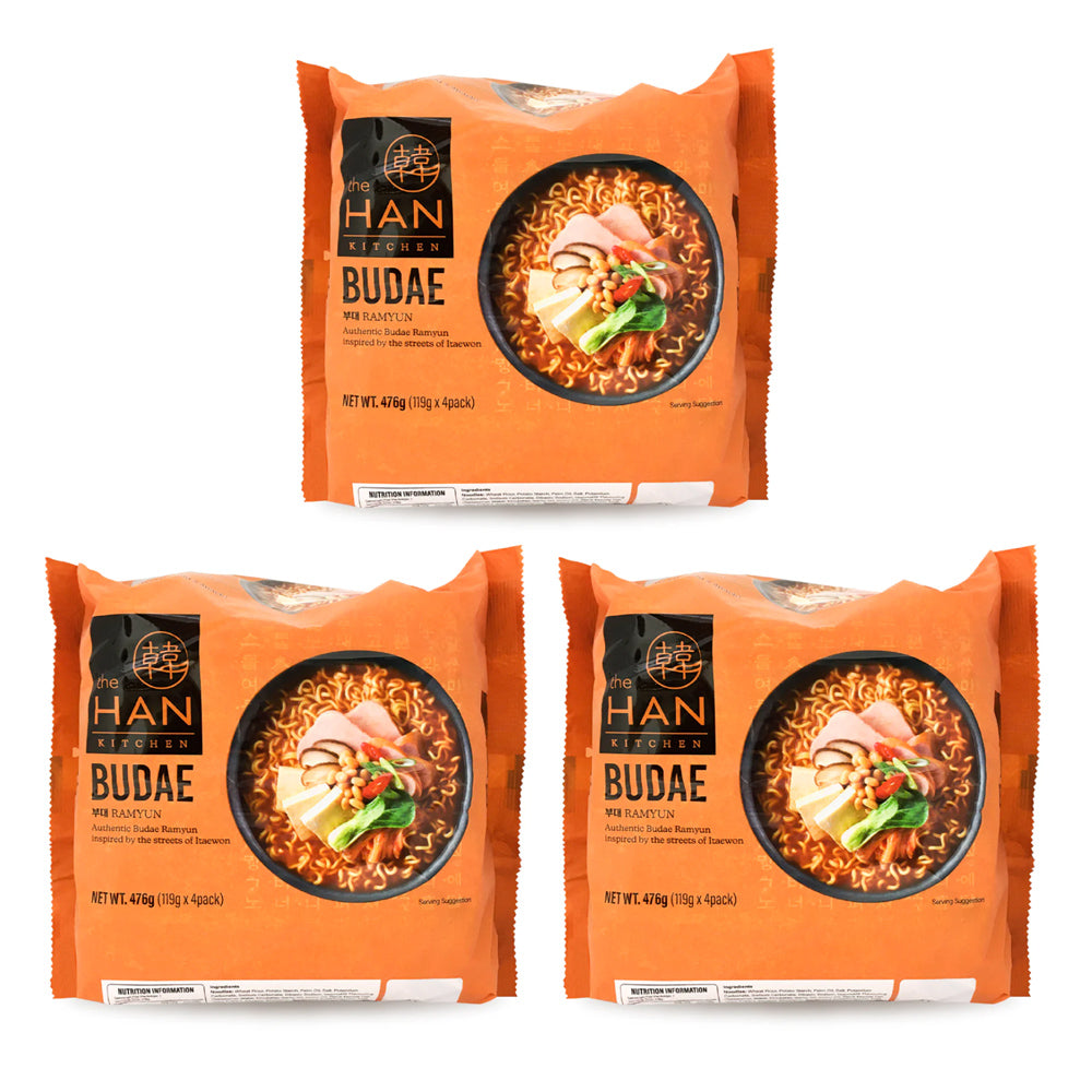 THE HAN KITCHEN Budae Ramyun Instant Noodles Ramen 119gX4pcsX3pack