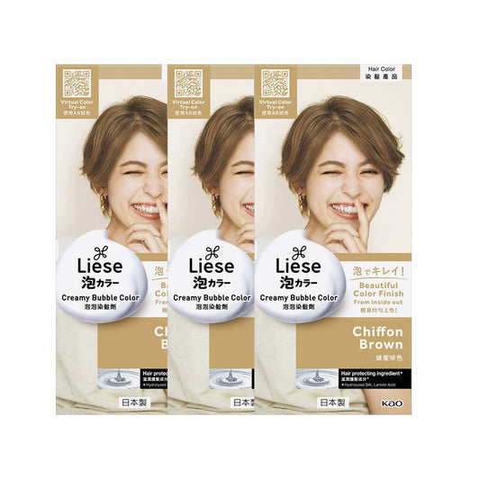 Kao-Japan-Creamy-Bubble-Hair-Dye-LAW28-Chiffon-Brown-X3Pack-1