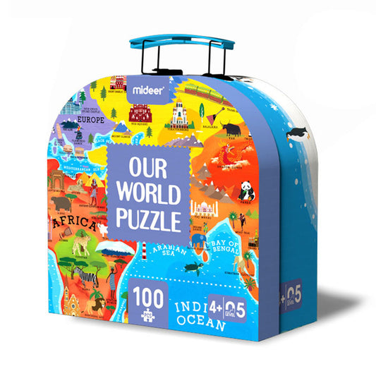 Mideer Deer Children's Portable Gift Box Puzzle 104pcs Suitable for Ages 4 and Above / Six Designs Available.