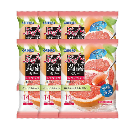 Orihiro-Konjac-Jelly-Low-Calorie-Pink-Grapefruit-Flavor-6pcs-120g-X6Pack-1