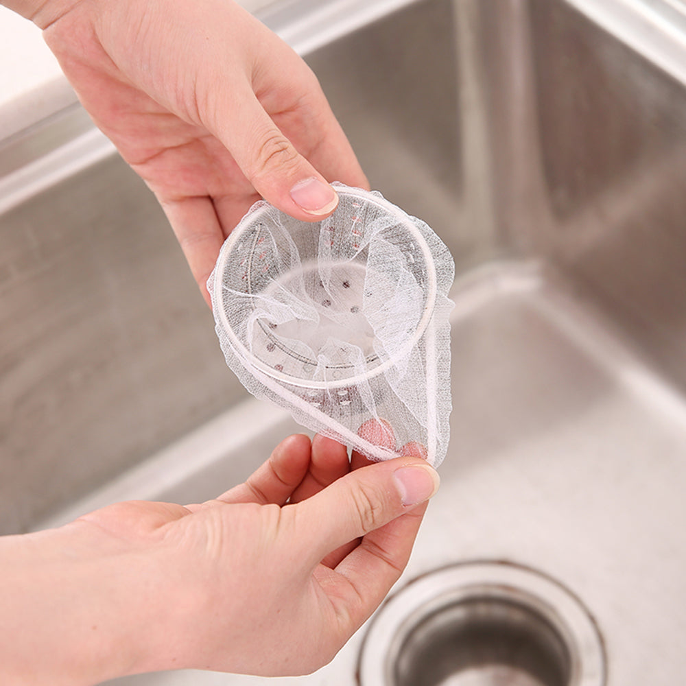 Fasola White Disposable Kitchen Sink Filter Net Sink Strainer Mesh Bag  35pcsX6Pack