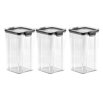 Lifease Visiable Transparent Kitchen Food Storage Jar with Lid Food Storage containers 1.3L X3pcsX1Pack