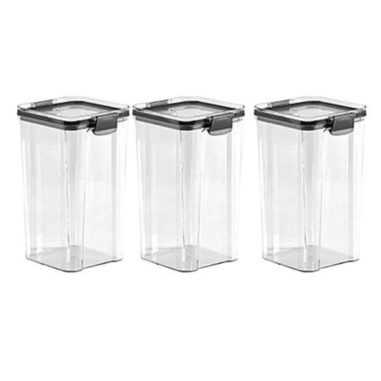 Lifease Visiable Transparent Kitchen Food Storage Jar with Lid Food Storage containers 1.3L X3pcsX1Pack