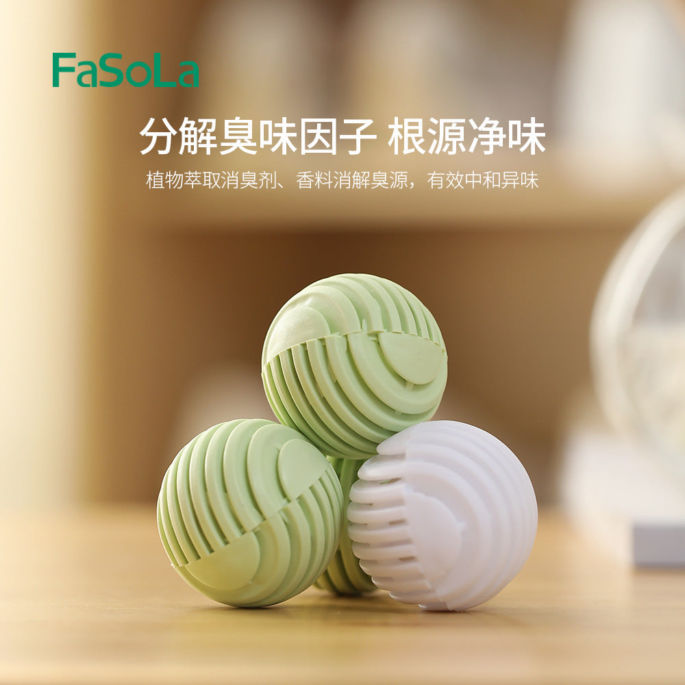 Fasola Green Tea Flavor Shoe Deodorizer Balls 6Pieces Diameter 3.5cm X2Pack