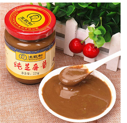 Wang Zhihe Pure Sesame Paste for Noodles and Hot Pot Dipping 225g X4Pack