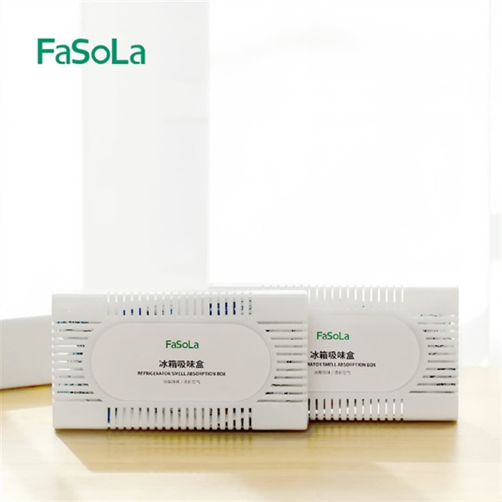 Fasola White Refrigerator Odor Deodorizer Box ridge Odor Absorber 12.7x6.8x3.1cm 60g X2Pack