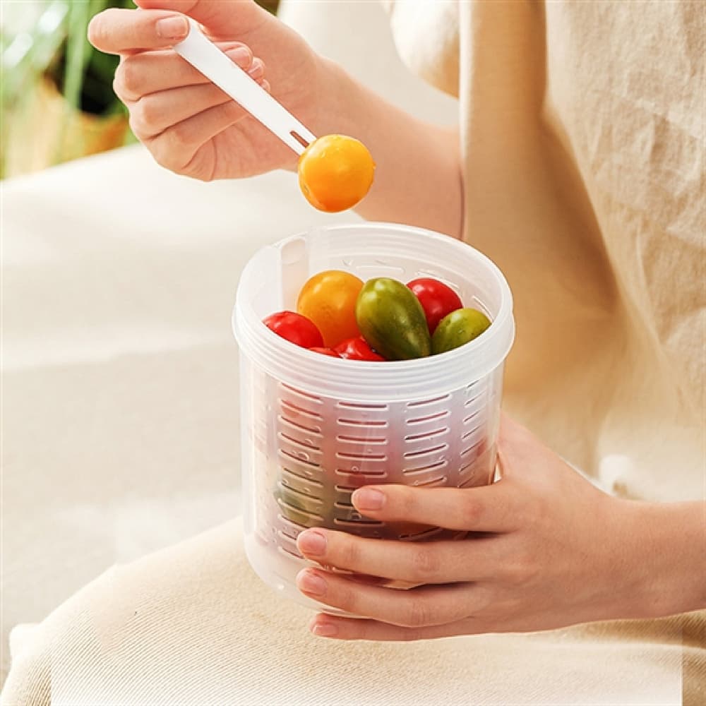 Fasola Fruit & Veggie Snack Pot Airtight Fruit Storage Containers Salad Storage Cup 800ml 2Pack