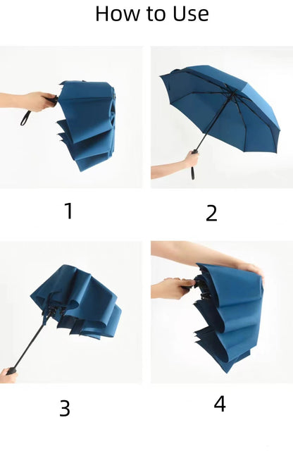 Lifease Portable Automatic Windproof Folding Umbrella Travel Umbrella Dark Cyan X1Pack