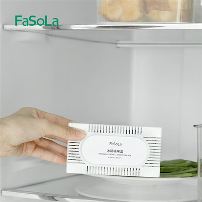 Fasola White Refrigerator Odor Deodorizer Box ridge Odor Absorber 12.7x6.8x3.1cm 60g X2Pack