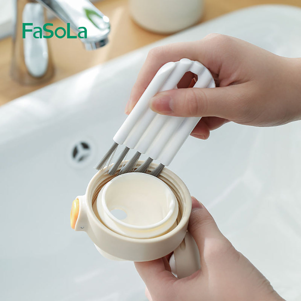 Fasola Curly Cup Lid Brush White 10*4.5*0.7cmX3Pack