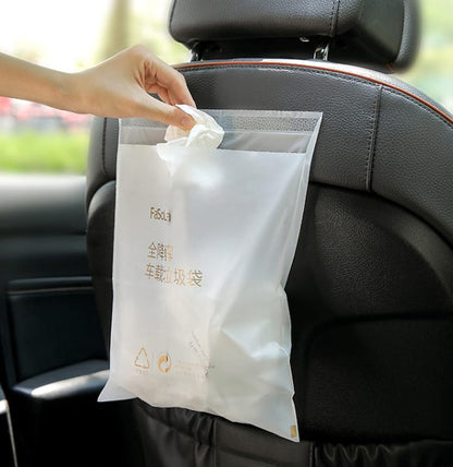 Fasola Fully Biodegradable Car Garbage Bag Trash Bag White 25*31cm 5pcs In X3Pack