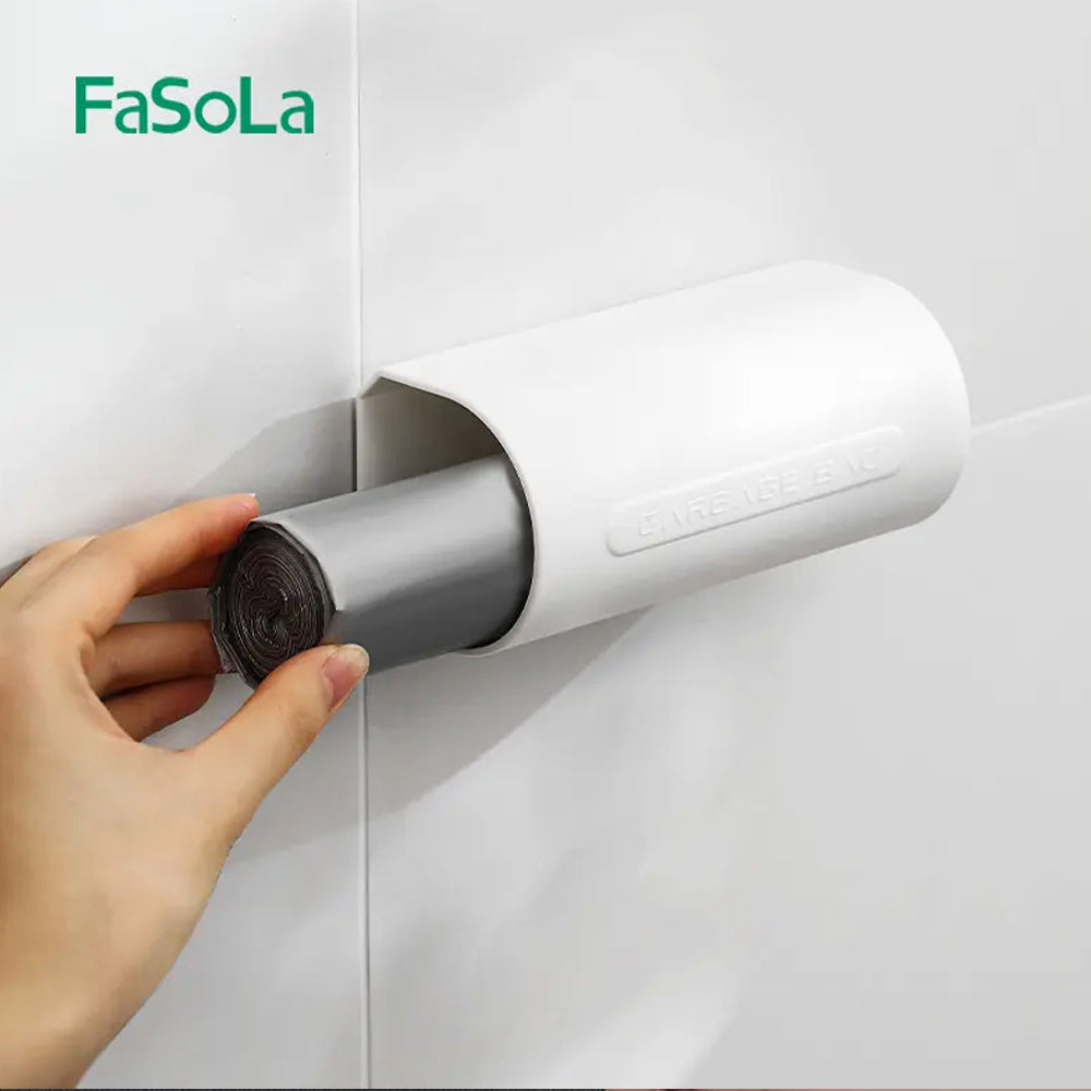 Fasola White CylinderShaped Self Adhesive Toilet Roll Paper Holder Garbage Bag Dispenser 13.5 X 6 X 6.3 cm X3Pack