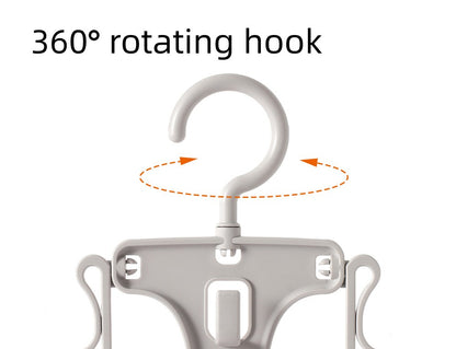 Fasola Protable Clothes and Hat Auxiliary Rotatable Grey Drying Hanger with Hook 6Pack