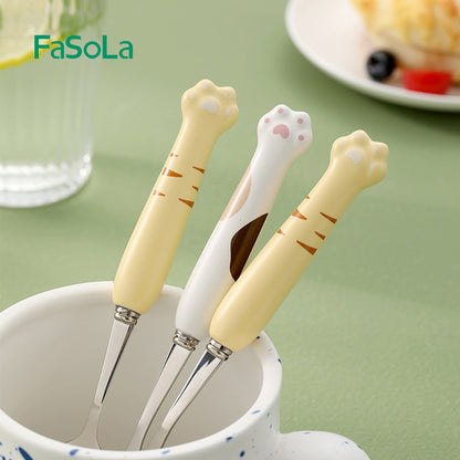 Fasola Ceramic Cat Claw Cutlery Fork White Dinner Fork X2Pack