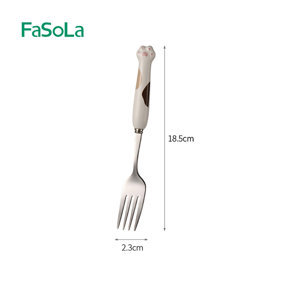 Fasola Ceramic Cat Claw Cutlery Fork White Dinner Fork X2Pack