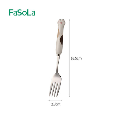 Fasola Ceramic Cat Claw Cutlery Fork White Dinner Fork X2Pack