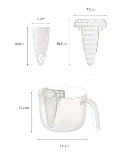 Fasola Multi-Functional Liquid Measuring Filter Measuring Cup White X4Pack