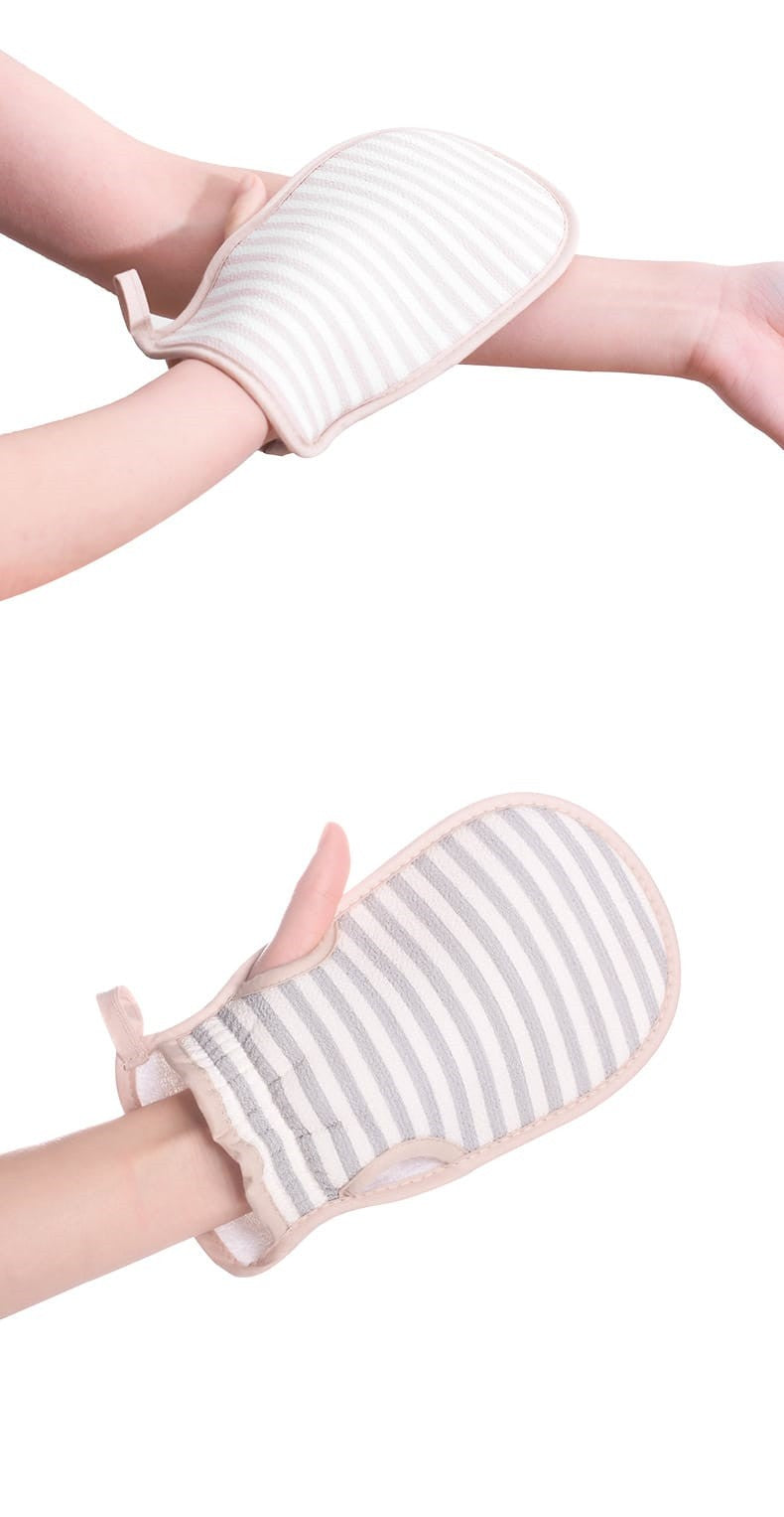 Fasola Pink Double Sided Bathing Gloves for Adult and Kids 13.5 X 22.5cm 2Pack