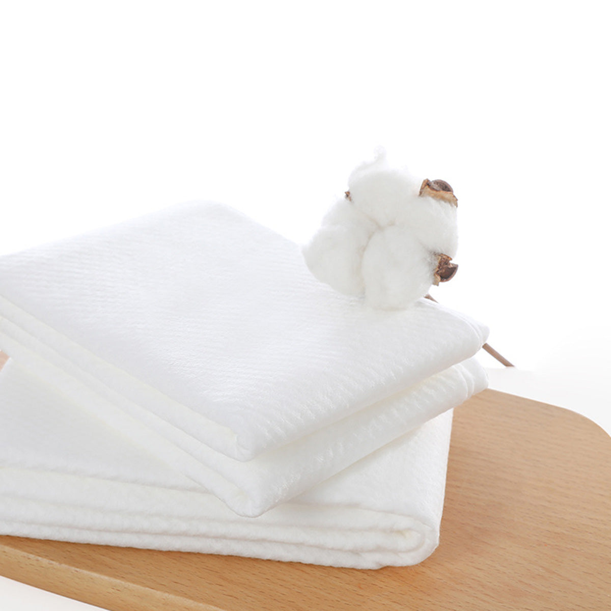 Fasola Disposable Cotton Bath Towel for Travel White 70*140cmX2Pack