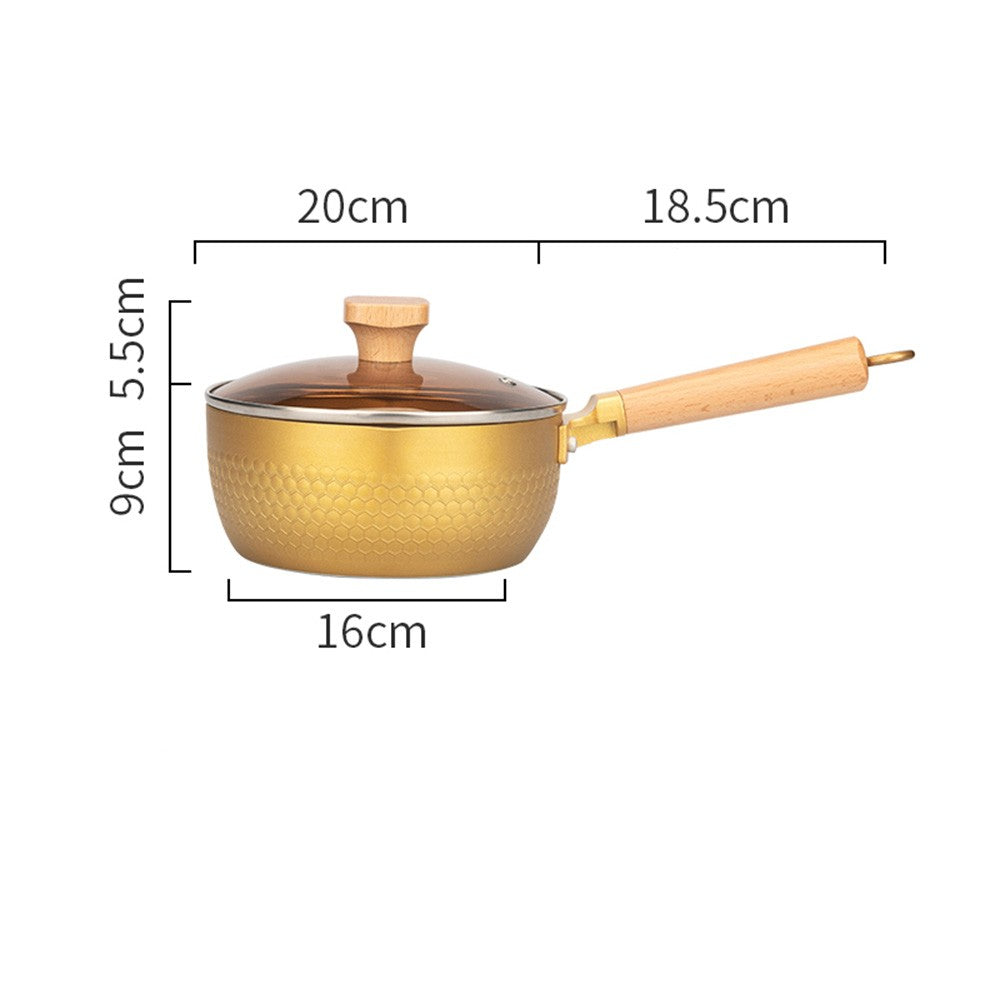 MDZF Food Grade Aluminum Alloy Golden Deep Fryer Pot Fryer Pan with Lid and Free Filter Stand  20cm X2Pack