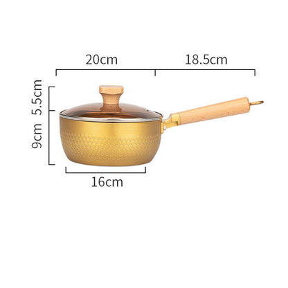 MDZF Food Grade Aluminum Alloy Golden Deep Fryer Pot Fryer Pan with Lid and Free Filter Stand  20cm X2Pack