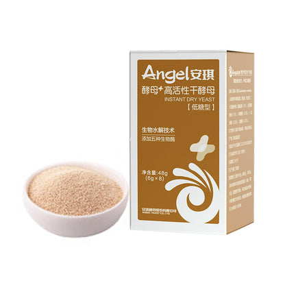 Angel High-Activity Low-Sugar Dry Yeast, 6Bags, 48g X4Pack