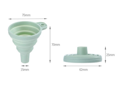 Fasola Food Grade Kitchen Folding Silicone Collapsible Funnels for Filling Olive Green 7.5*6.2*7cmX3Pack