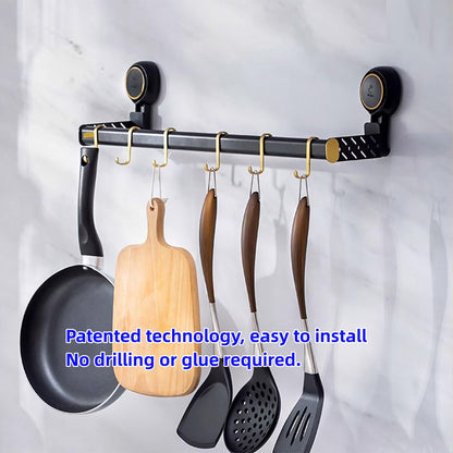 Taili Wall Mounted Stainless steel 430 Pots and Pans Kitchen Hanging Rack Kitchen Utensil Hanger Rack Black X2Pack